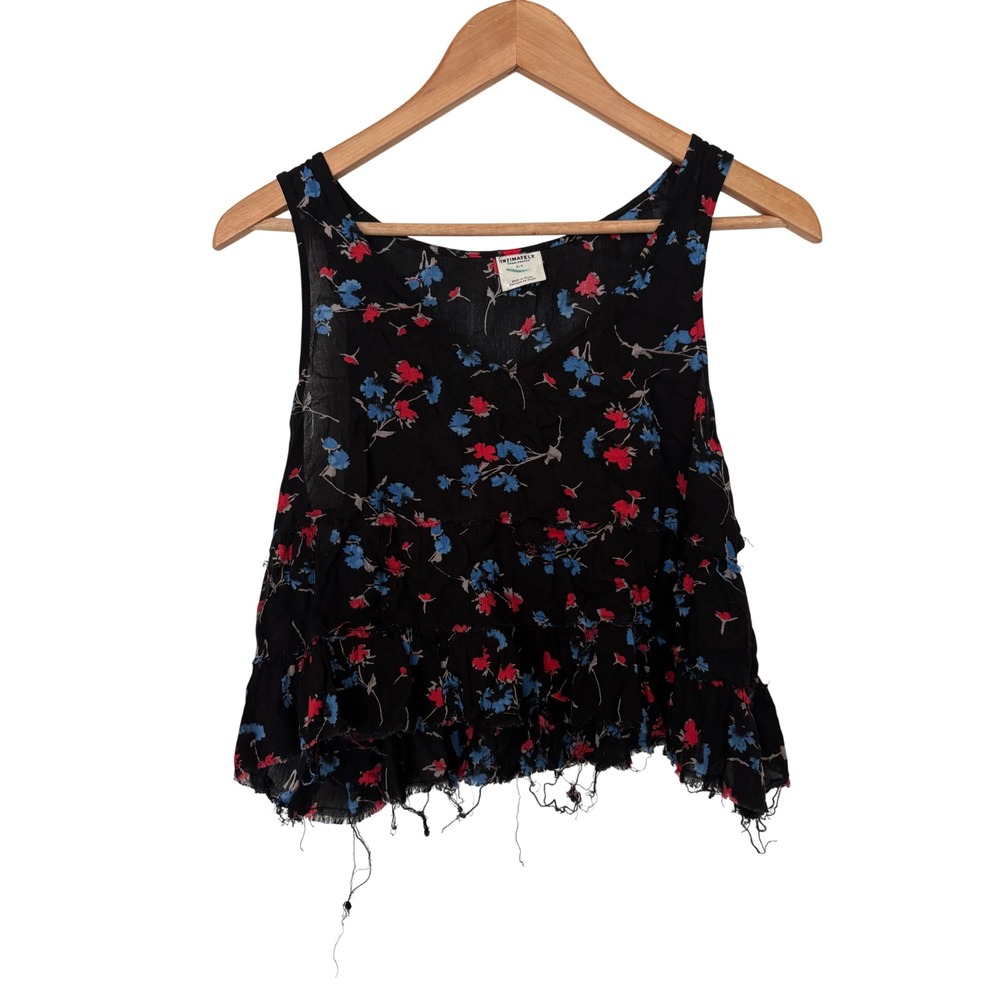 Intimately Free People Fairy Grunge Whimsigoth Floral Raw Crop Top Boho Tank S